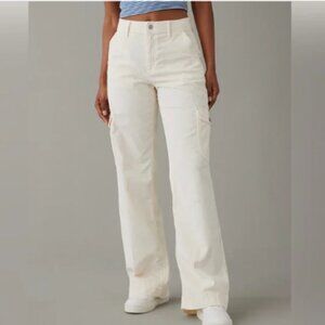 American Eagle Dreamy Drape Corduroy Super High Waisted Baggy Wide Leg Pants 12